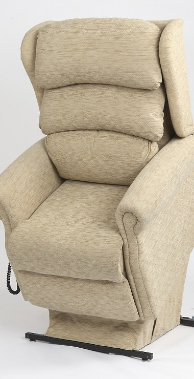 Rise/recline chair in raised position